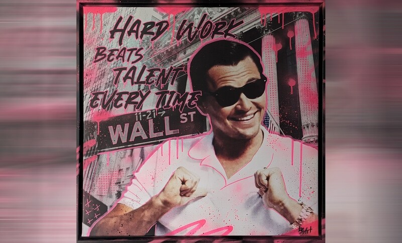 Hard work beats talent - pink