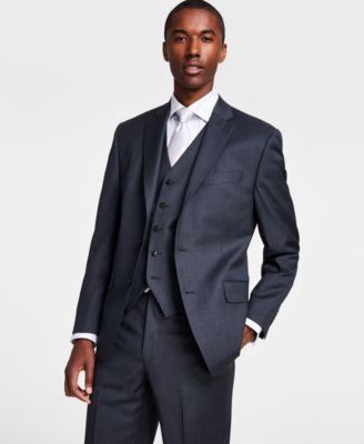 Michael Kors Mens Classic-Fit Wool-Blend S Navy