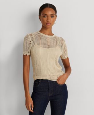 Lauren Ralph Lauren Womens Pointelle-Knit Short-S Refined Navy XXL