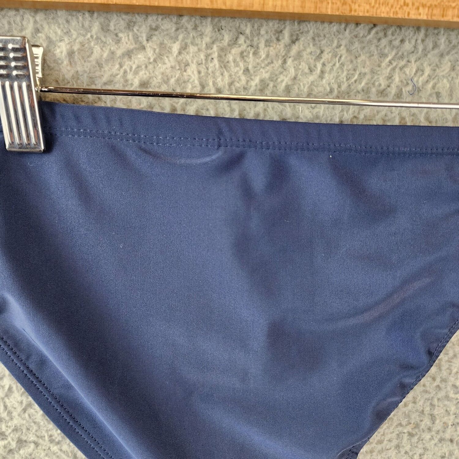 ID Ideology Solid Bikini Bottoms Juniors&#39; L/G Indigo Sea Elastic Waist Stretch~