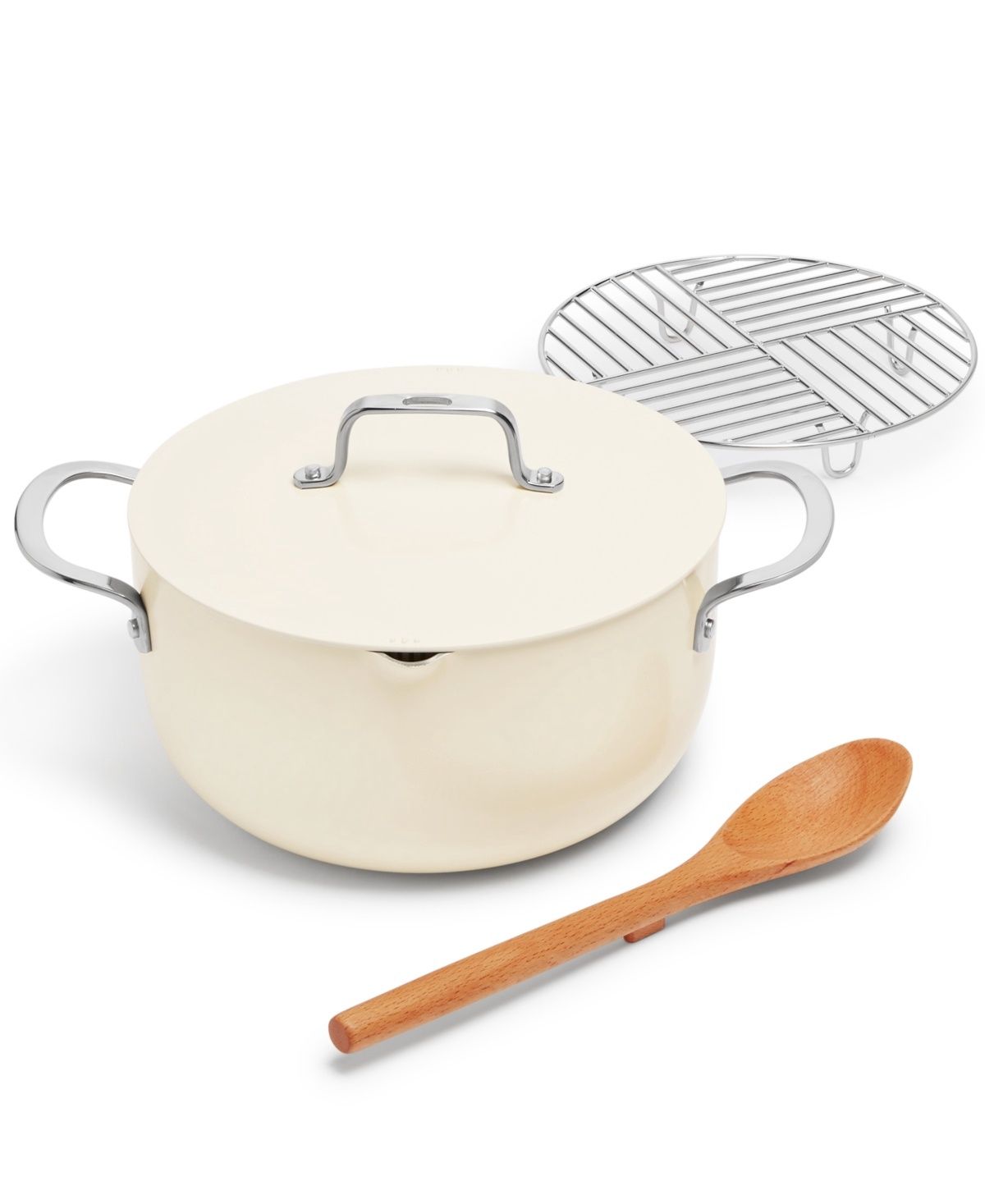 The Cellar 6-Qt. Ceramic Nonstick Complete Stock Pot, - Ivory
