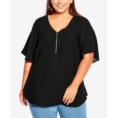 TOP MELINA FLUTTER - Black - 16