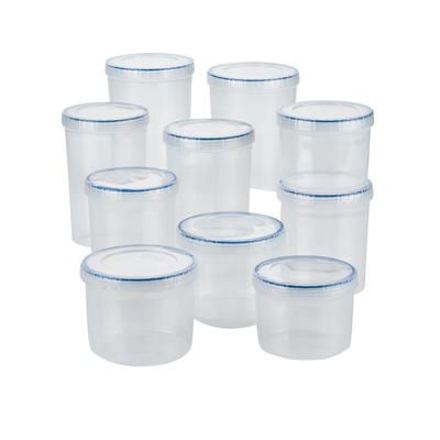 LocknLock Easy Essentials Food Storage Bin Set Airtight Container Lids 20 PC Set