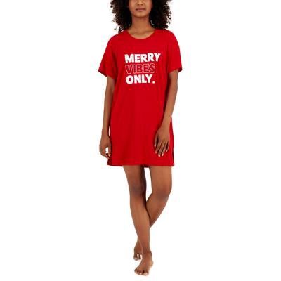 Jenni Womens Short-Sleeve Printed S Merry Vibes Only M