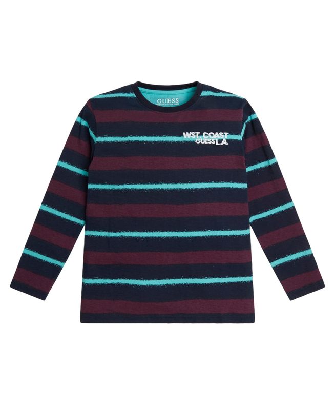 Guess Big Boys Cotton Jersey All Over Print with Puff Print Logo T-shirt - Multi