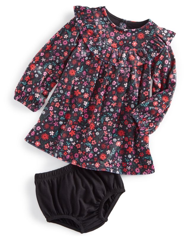First Impressions Baby Girls Floral Ruffled Dress,  - Scarlet Crush