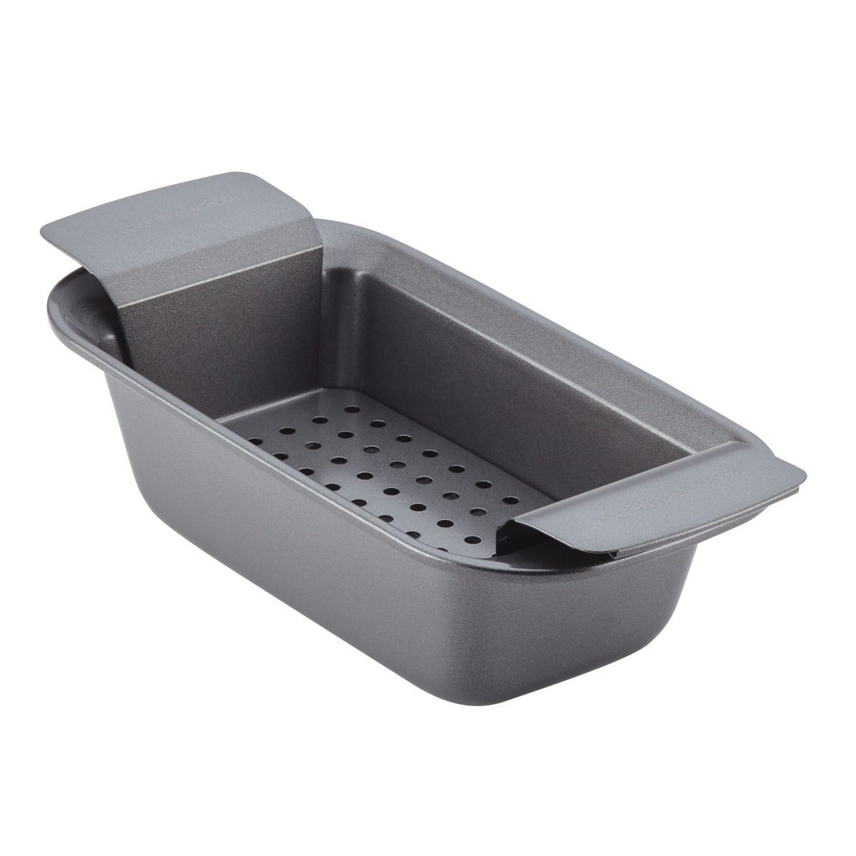 Rachael Ray 2pc Meatloaf Pan Set: Nonstick Steel Baking Dish, Dishwasher-Safe, Gray, Rectangle, 13.25&quot; X 6.5&quot;
