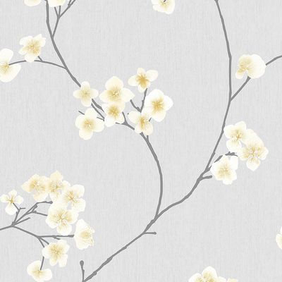 Radiance Gray/Ochre Vinyl Strippable Wallpaper (Covers 56 Sq. Ft.)
