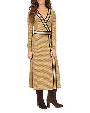 Michael Michael Kors Border Print Faux Wrap Dress