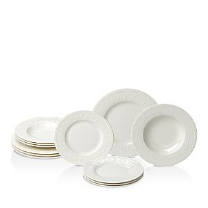 Villeroy &amp; Boch Cellini Modern Classic White Porcelain 24 Piece Dinnerware Set