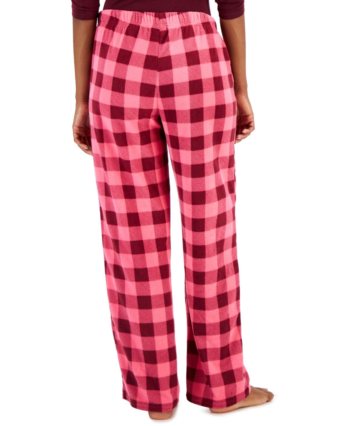 Jenni Women&#39;s Printed Fleece Wide-Leg Pajama Pants, - Buffalo Check