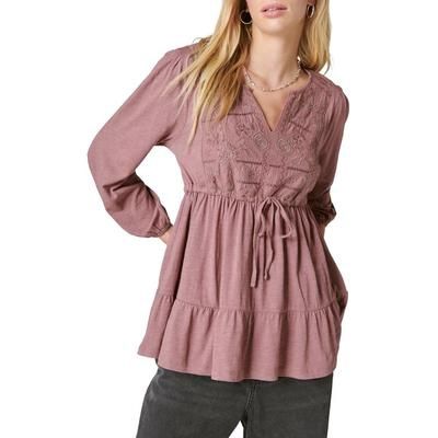 Embroidered Long Sleeve Top