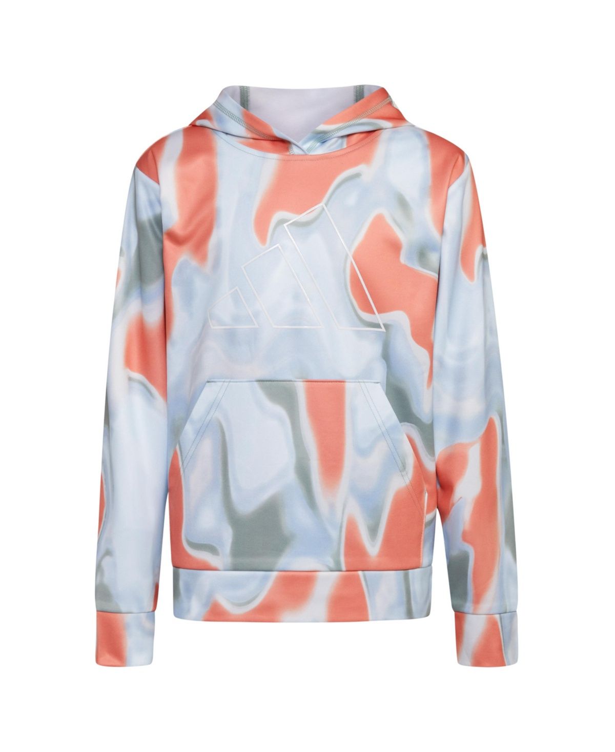 Adidas Big Boys Long Sleeve Heat Map Printed Hoodie - Wonder Clay