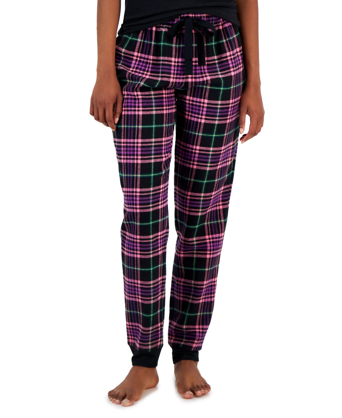 Jenni Womens Cotton Flannel Plaid P Boyfriend Plaid L