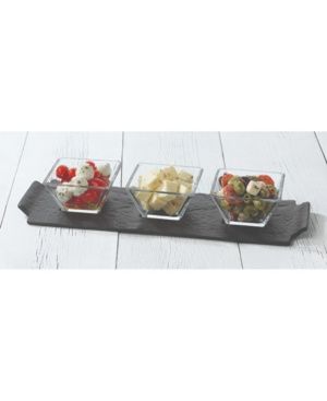 Libbey Faux Slate 3 Piece Server Set