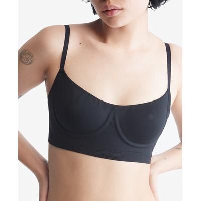 Calvin Klein Women&#39;s Bonded Flex Unlined Balconnet Bralette in Black | Size Medium | HerRoom.com