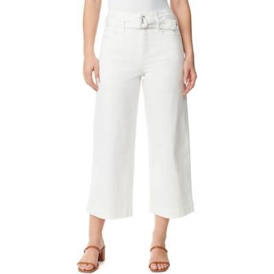 Gloria Vanderbilt Women&#39;s Cropped Wide-Leg Belted Jeans - Vintage White