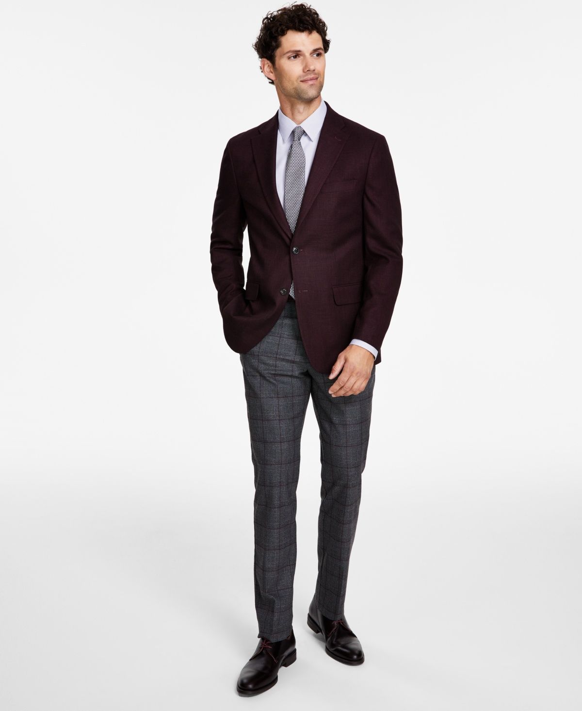 Tommy Hilfiger Men&#39;s Modern-Fit Solid Sport Coat - Burgundy