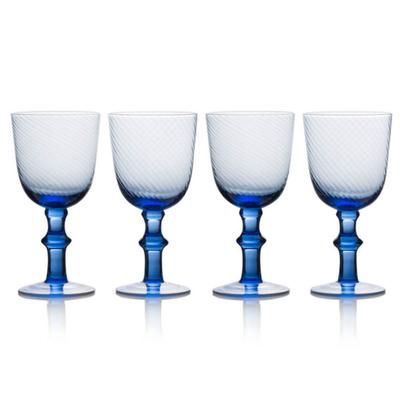 Mikasa Avalon Blue 14oz Goblets, Set of 4