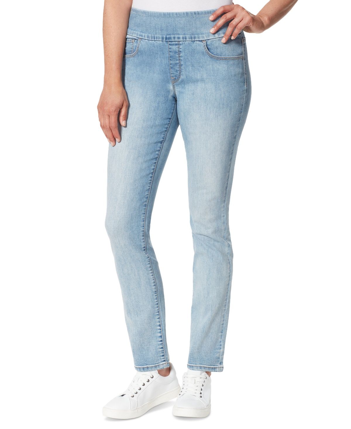 Gloria Vanderbilt Women&#39;s Amanda Pull-on Slim-Straight Jeans - Zermatt