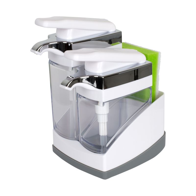 Casabella Sink Sider Duo with Sponge - White