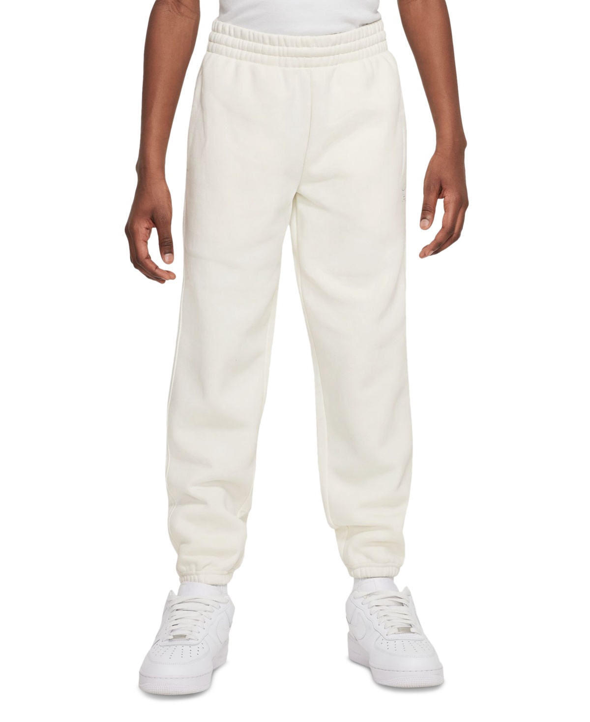 Nike Air Big Kids Logo-Print Brushed Fleece Sweatpants - Sail - Picture 2 of 2
