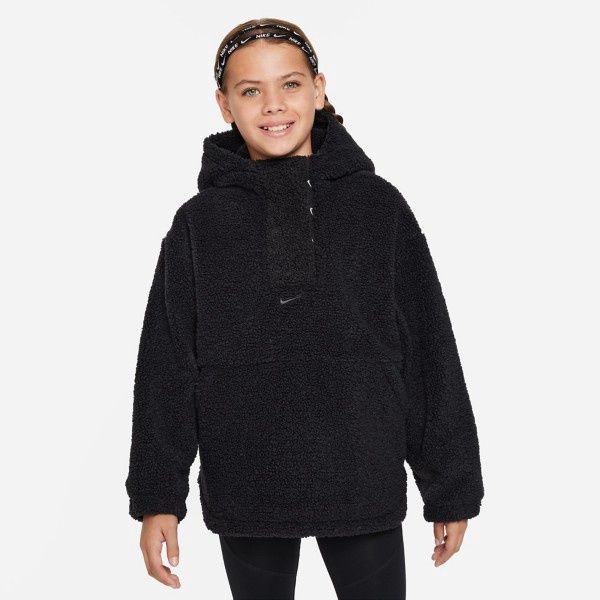 Nike | Junior&#39;s Girl&#39;s High-Pile Fleece Therma-FIT Jacket, Black, Size Large