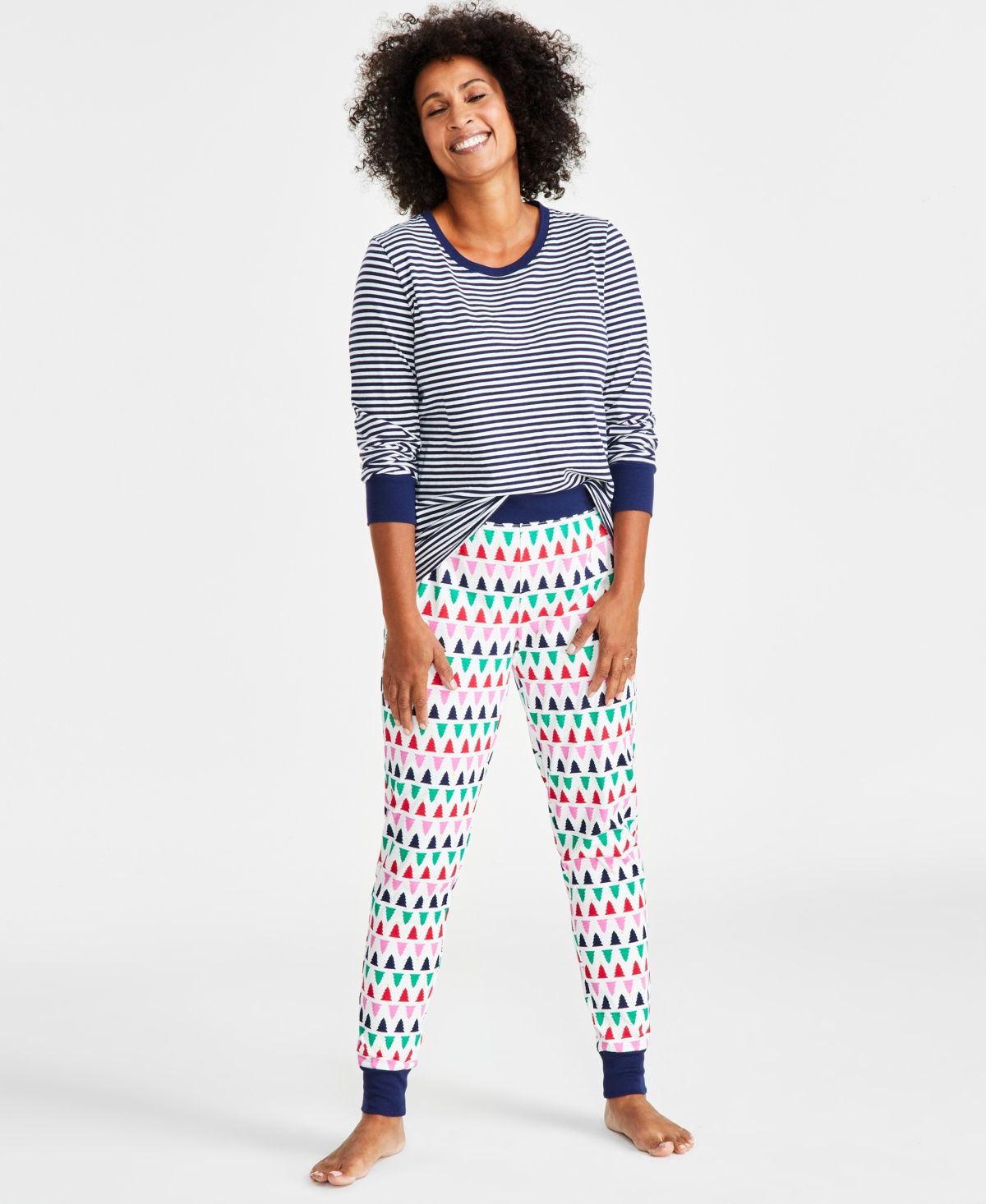 Matching Family Pajamas Women&#39;s Mix It Tree Pajamas Set, - Multi Trees