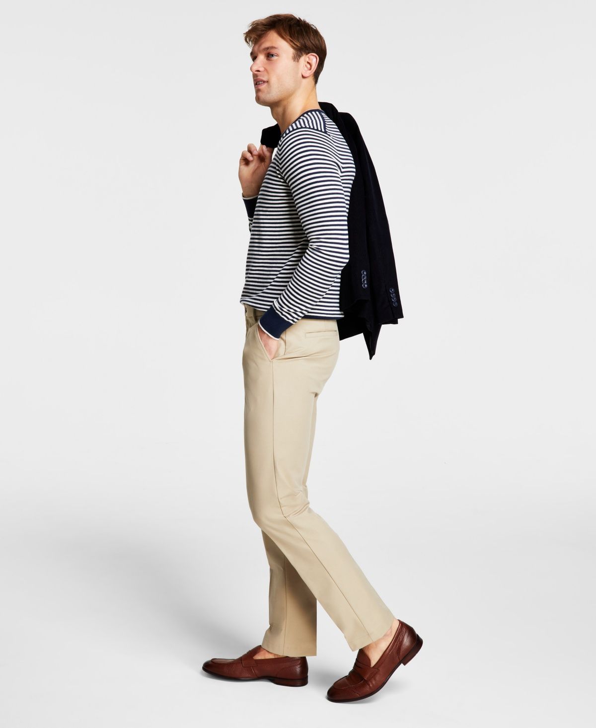 Michael Kors Men&#39;s Classic Fit Cotton Stretch Performance Pants - Beige