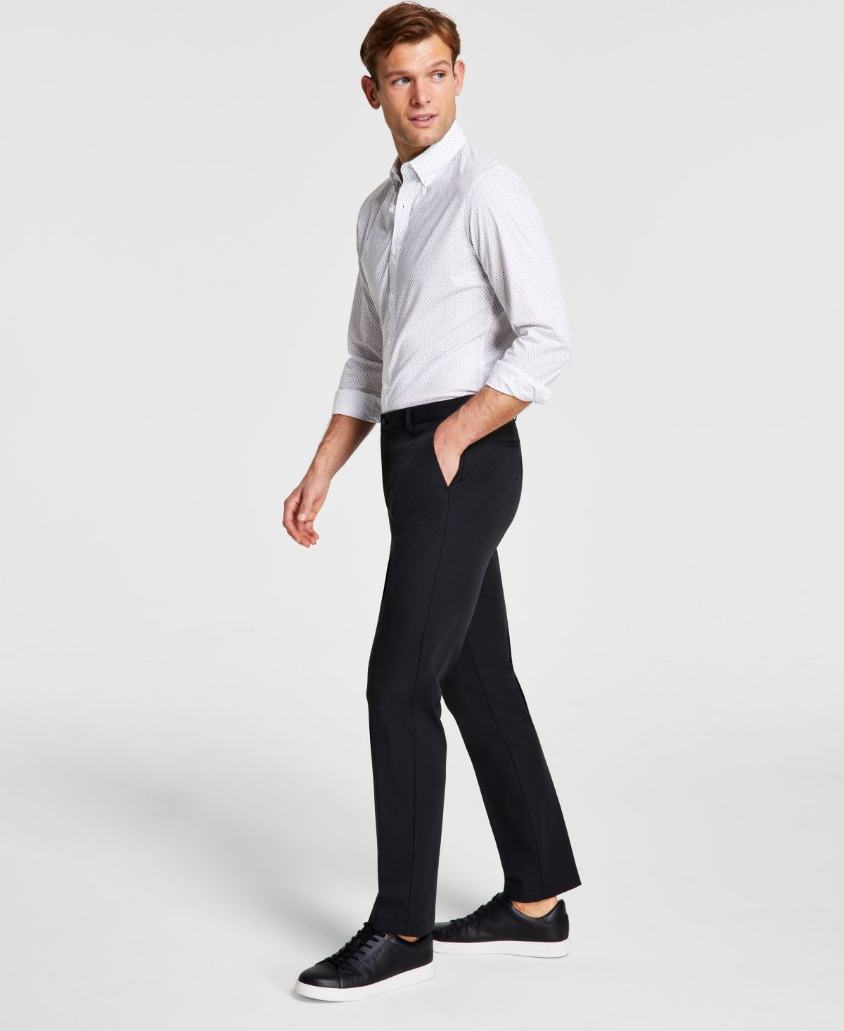 Michael Kors Men&#39;s Classic Fit Cotton Stretch Performance Pants - Black
