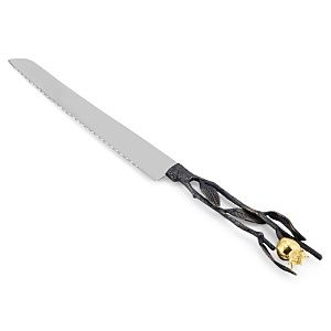 Pomegranate Bread Knife - Gold- Tone