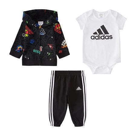 adidas adidas Baby Boys Jacket, Bodys Black with Multi 3 months