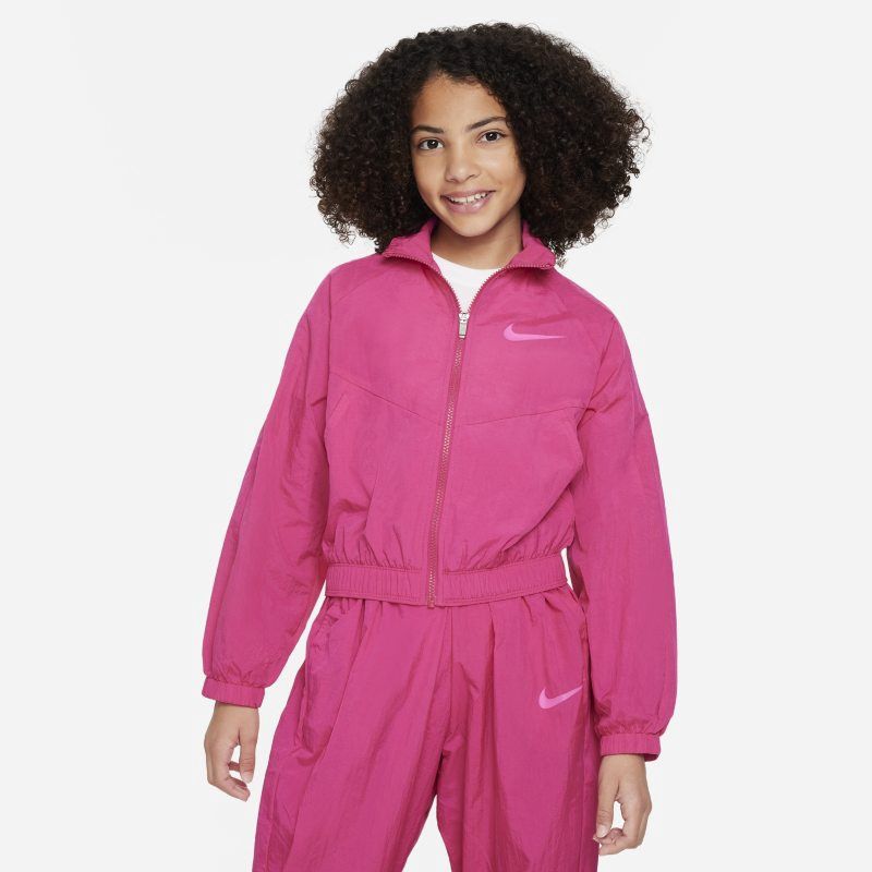 Nike Big Girls Woven Jacket Pink S 8