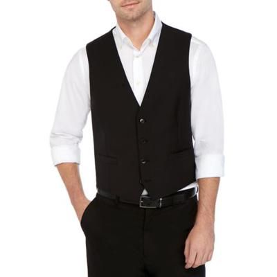 Calvin Klein Men&#39;s Slim-Fit Wool Infinite Stretch Suit Vest - Black