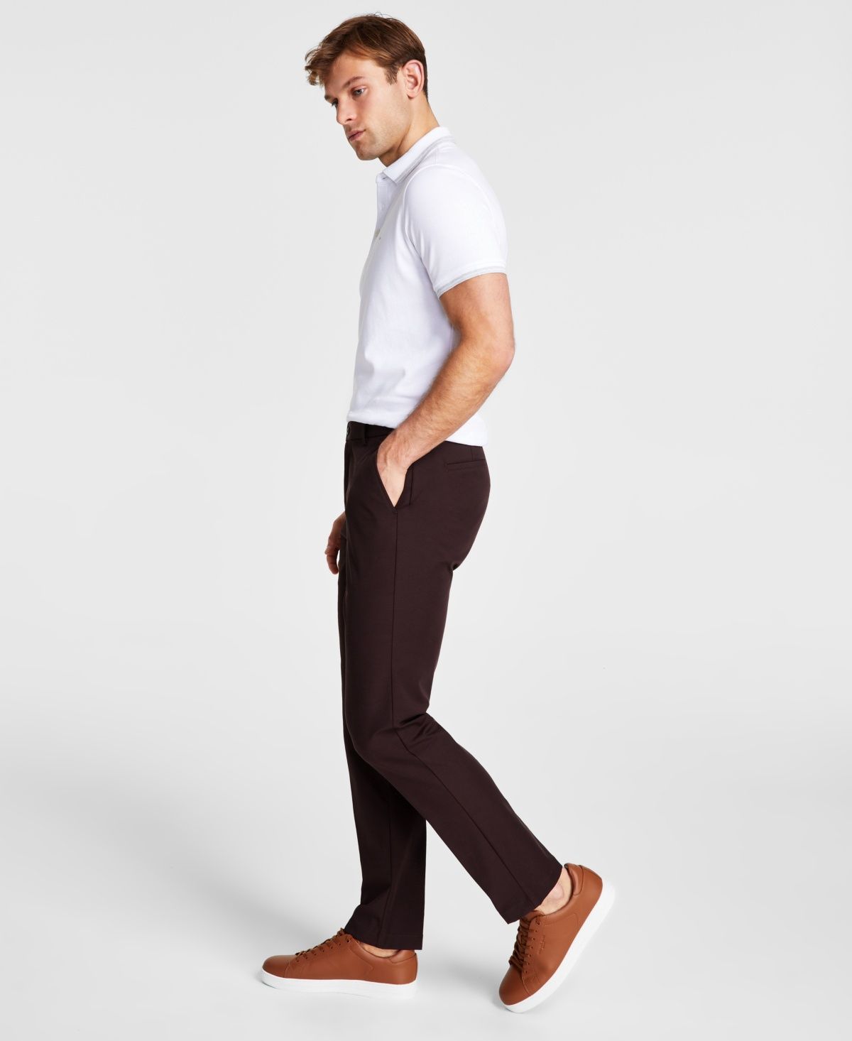 Michael Kors Men&#39;s Classic Fit Cotton Stretch Performance Pants - Blackberry