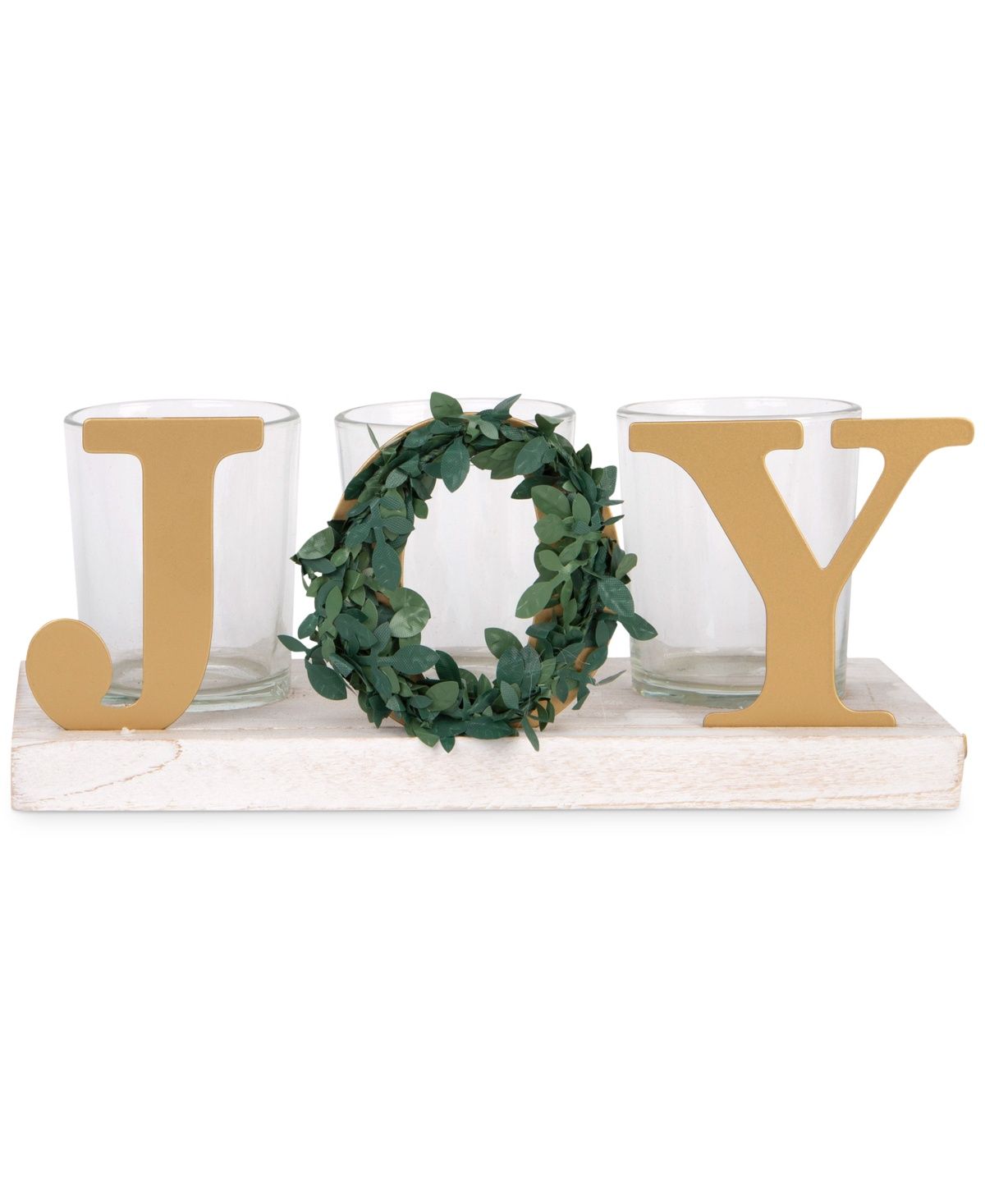Home Essentials Joy 3-Votive Candle Holder with Snowflake - Gold