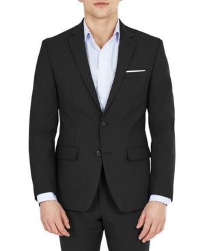 Bar Iii Men&#39;s Skinny Fit Wrinkle-Resistant Wool-Blend Suit Separate Jacket, - Black