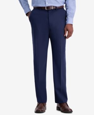 Haggar Men&#39;s J.M. ‚Ñ¢ Performance 4-Way Stretch Classic Fit Flat Front Dress Pant Blue - Size: 34W X 30L