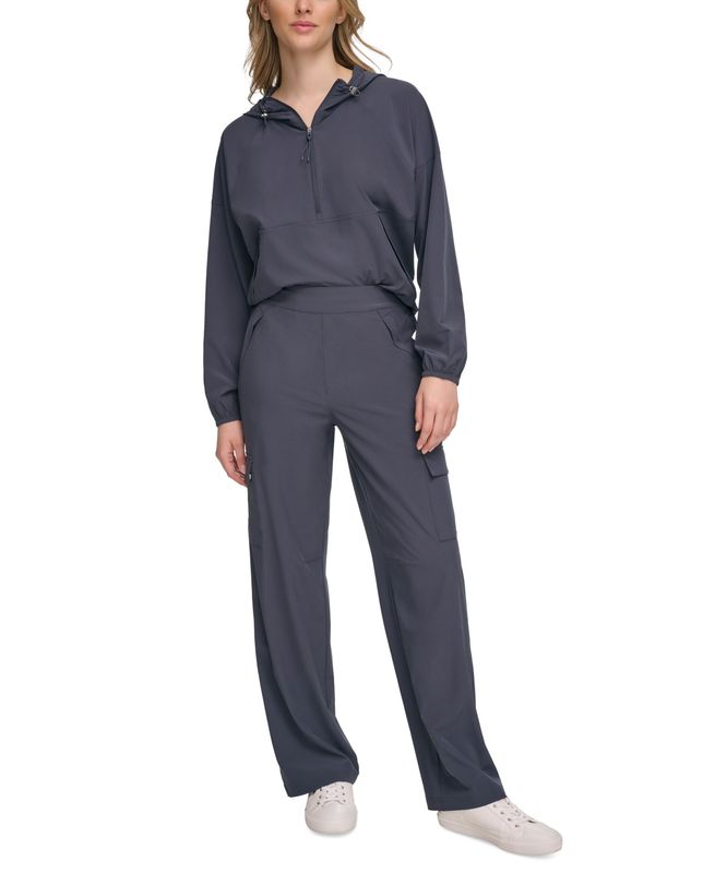 Calvin Klein Women&#39;s Performance High-Rise Cargo Pants - ONYX