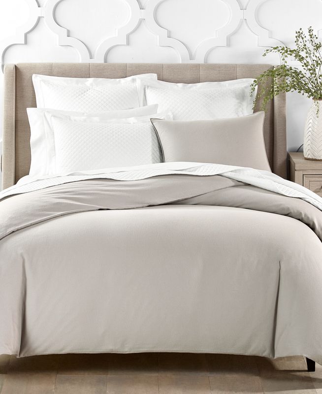 Charter Club Sleep Luxe Portuguese Cotton Flannel 3-Pc. Duvet Cover Set, King, - Charcoal