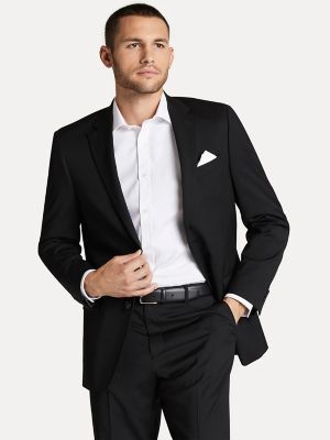 Tommy Hilfiger Big &amp; Tall Modern Fit Men&#39;s Suit Separates Jacket Black - Size: 48 Regular