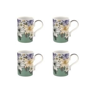 Atrium Floral Mugs, Set of 4