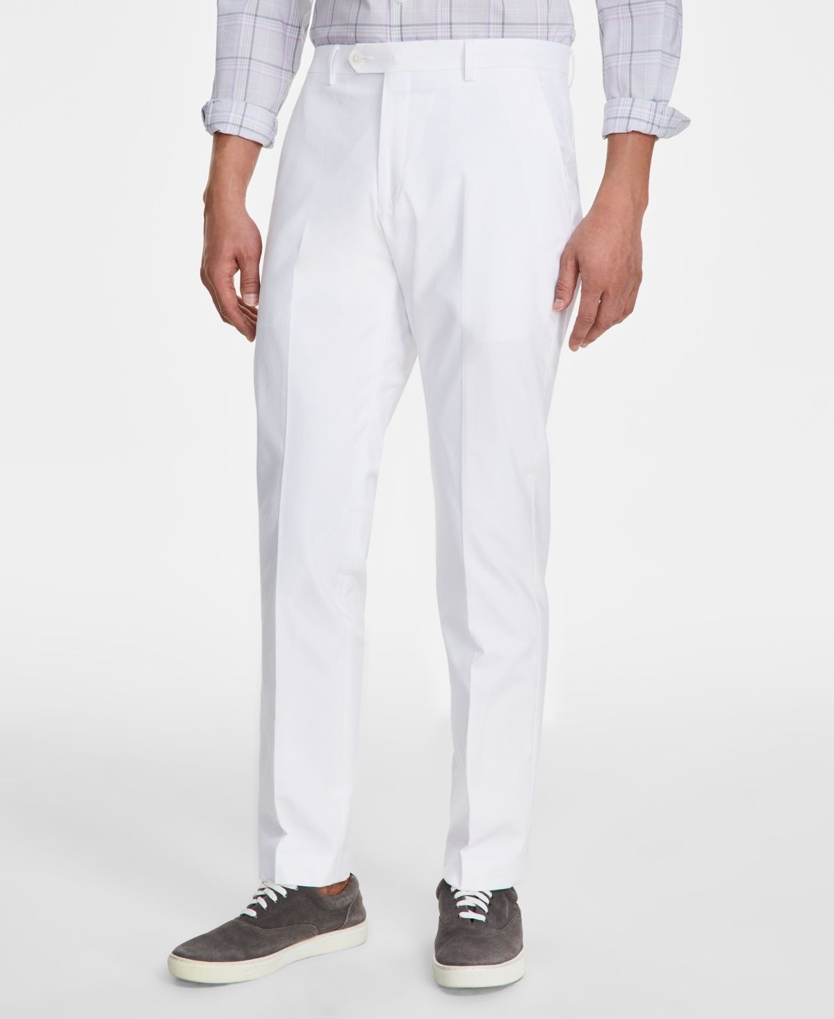 Tommy Hilfiger Men&#39;s Modern-Fit Th Flex Stretch Chambray Suit Separate Pants - White