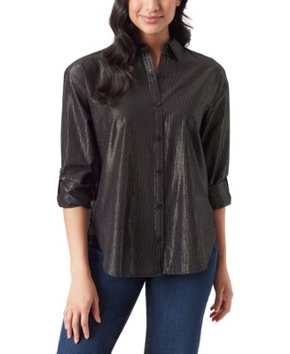 Gloria Vanderbilt Women&#39;s Amanda Lurex Top, Black, Small