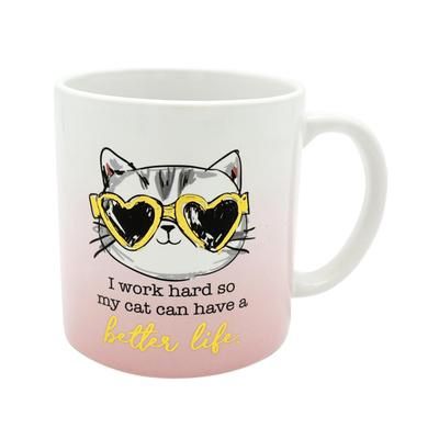 Tmd Holdings I Work Hard for My Cat Mug, 22-oz, Only @ Macy&#39;s - Pink