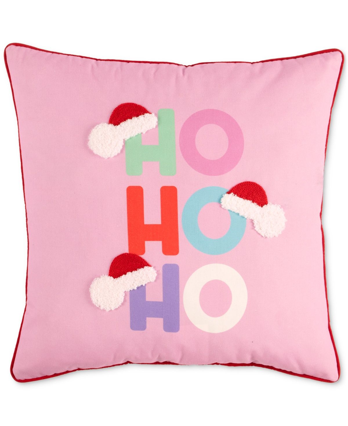 Lush Decor Ho Ho Ho Decorative Pillow, 20 X 20 - Pink