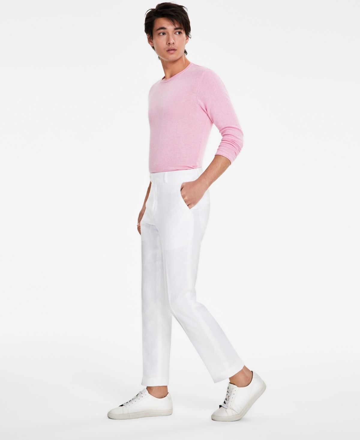 Tommy Hilfiger Men&#39;s Modern-Fit Linen Pants - White