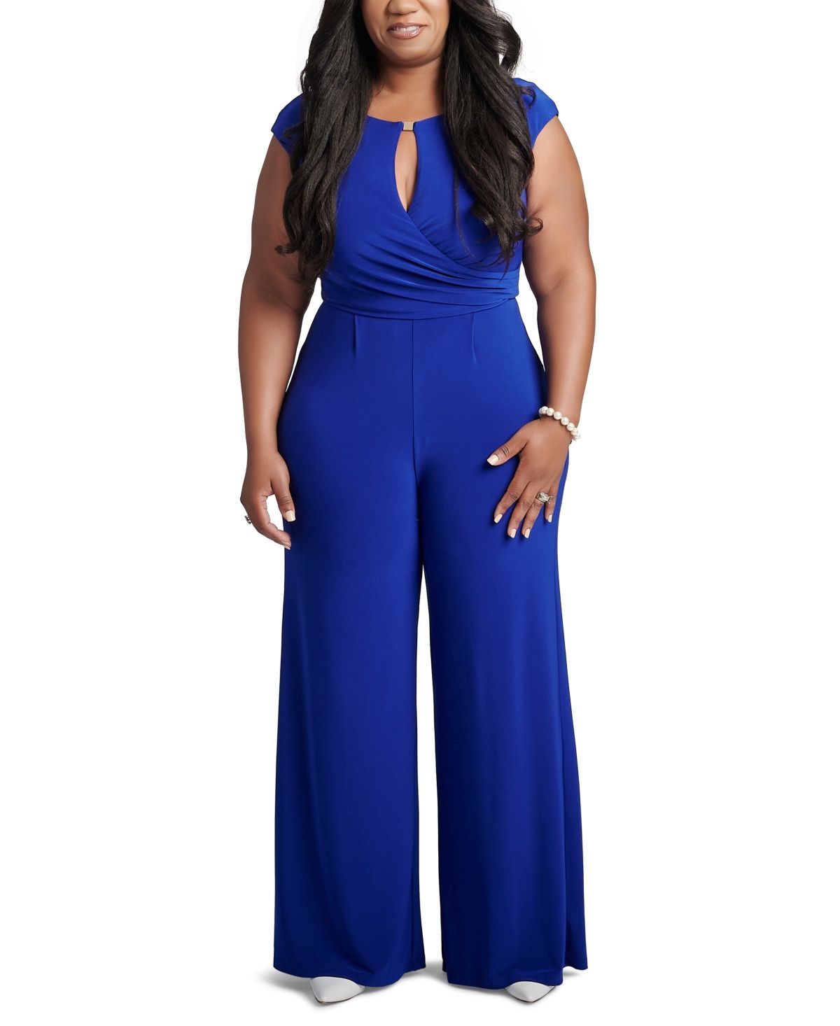 Kasper Women&#39;s Maryanne Wide-Leg Jumpsuit - Royal