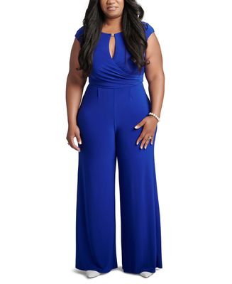 Kasper Women&#39;s Maryanne Wide-Leg Jumpsuit - Royal