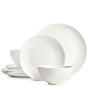Hotel Collection Coupe 12 Pc. Bone China Dinnerware Set, Service for 4,  - White